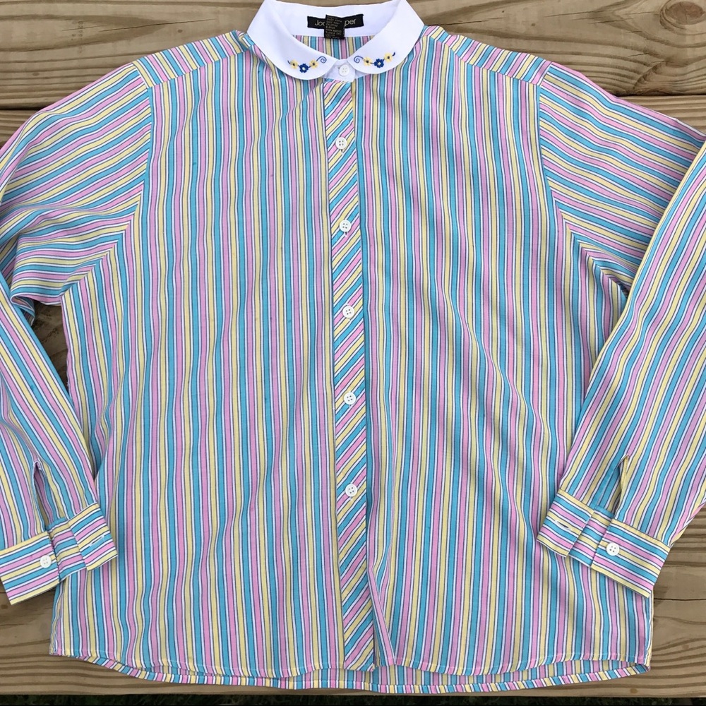 Vintage 80's Pastel Striped Button Down